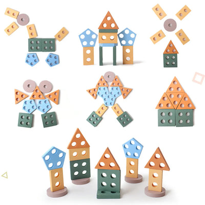 Montessori Wooden Shape & Color Sorting Stacker