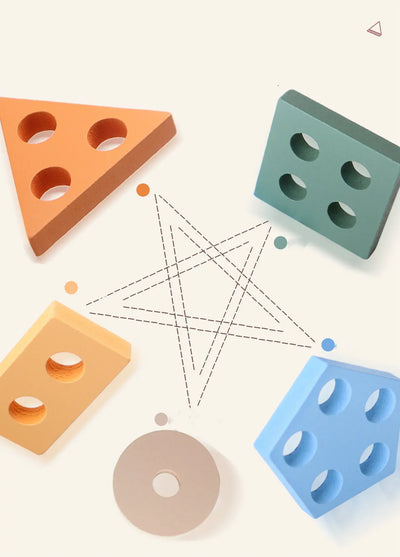 Montessori Wooden Shape & Color Sorting Stacker