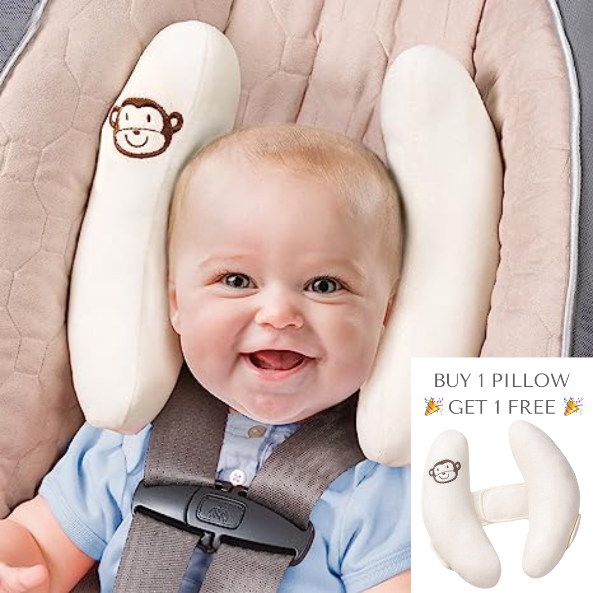 Silas Baby Head Support Pillow - 🎉 Buy 1 Get 1 Free