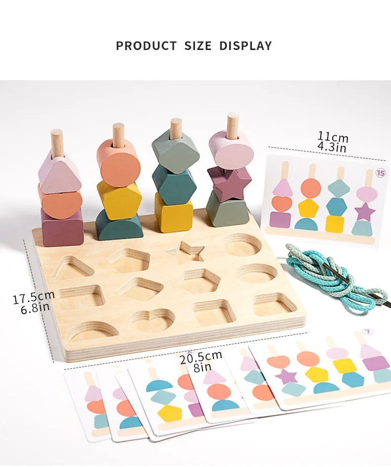 Montessori Shape Stacking & Matching Board