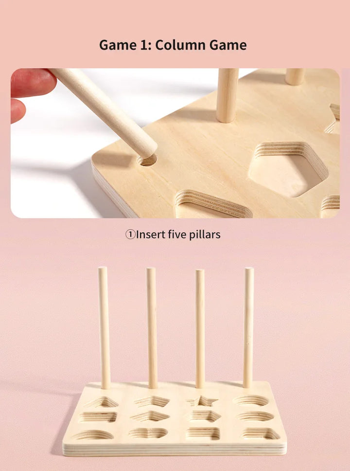 Montessori Shape Stacking & Matching Board