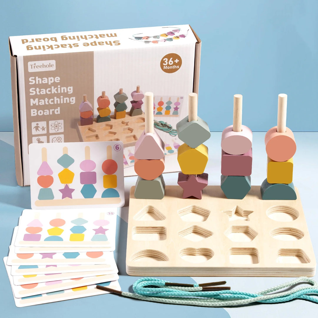 Montessori Shape Stacking & Matching Board