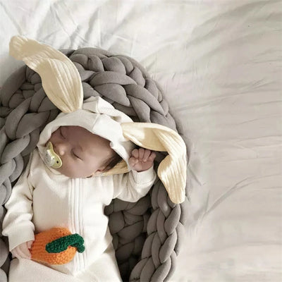 Knitted Bunny Hoodie Jumpsuit 0-24 Months