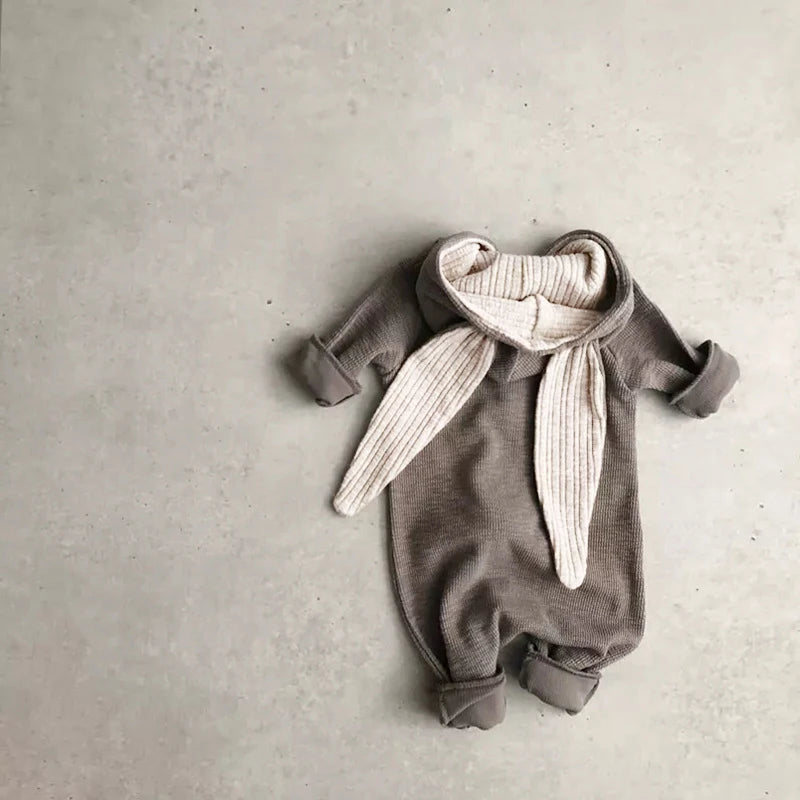 Knitted Bunny Hoodie Jumpsuit 0-24 Months