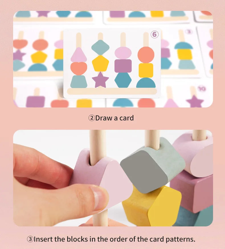 Montessori Shape Stacking & Matching Board