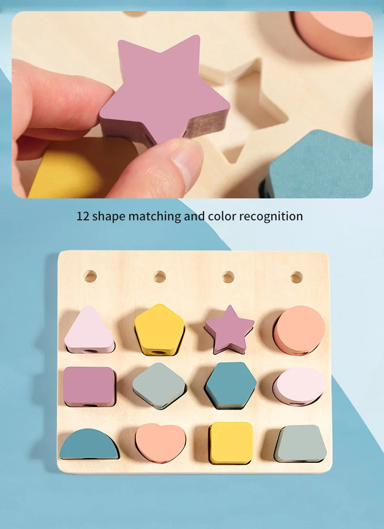 Montessori Shape Stacking & Matching Board