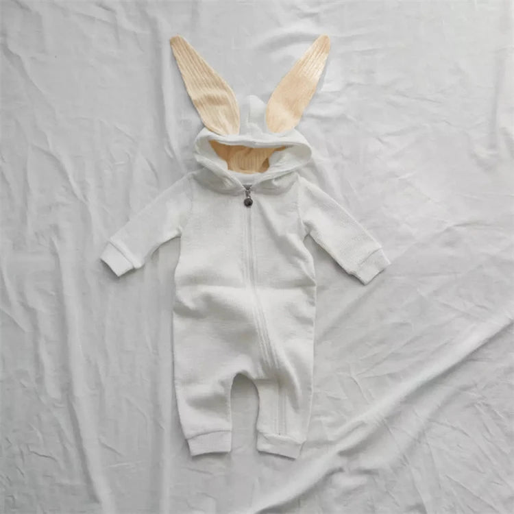 Knitted Bunny Hoodie Jumpsuit 0-24 Months