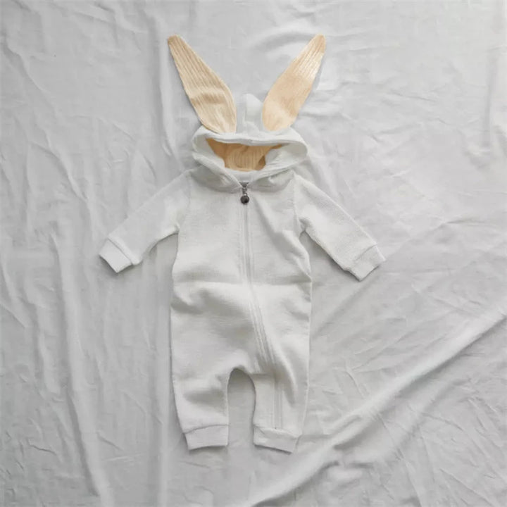 Knitted Bunny Hoodie Jumpsuit 0-24 Months