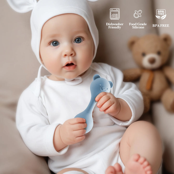 Silicone Bear Maracas Rattle & Teether