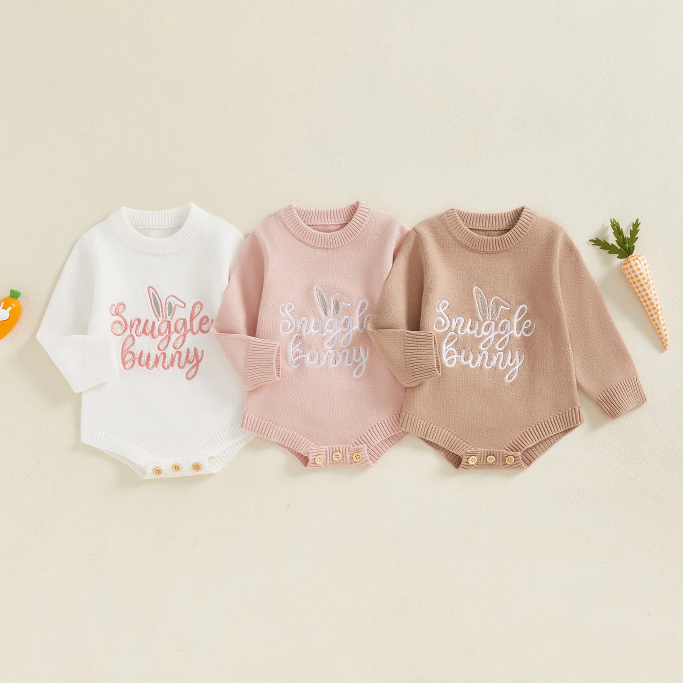 Long Sleeve Easter Sweater Romper 0-18 Months
