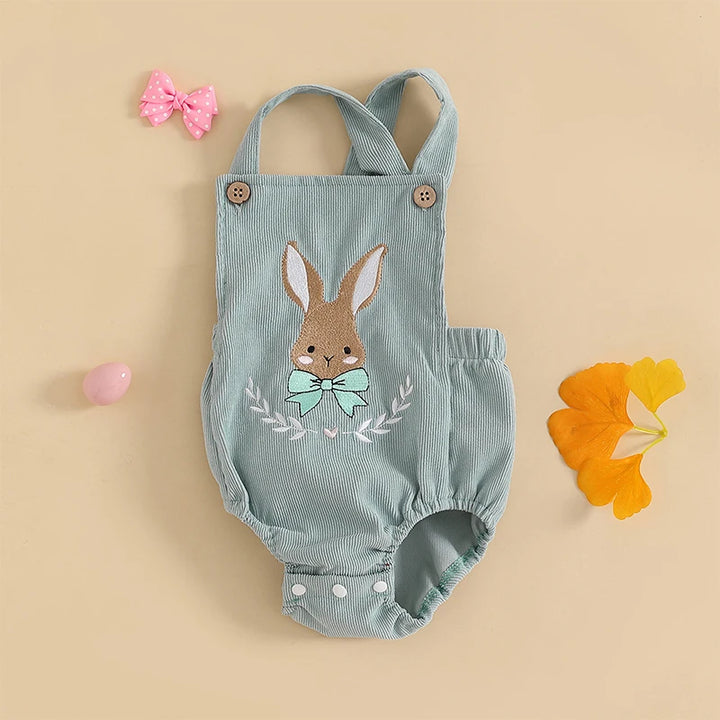 Sleeveless Bunny Embroidered Jumpsuit  0-18 Months