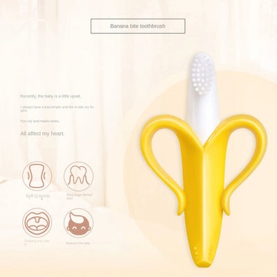 Banana Shape Baby Silicone Teether Brush