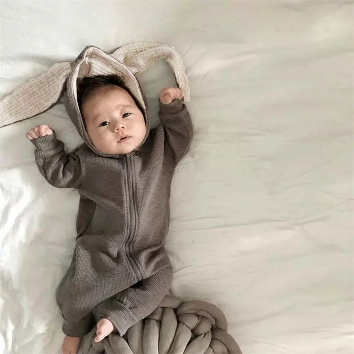 Knitted Bunny Hoodie Jumpsuit 0-24 Months