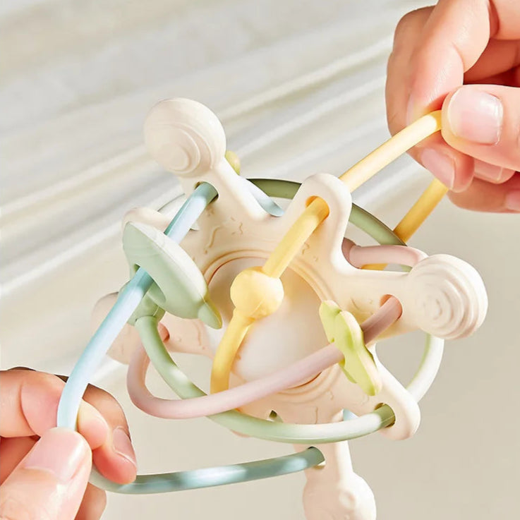 Sensory Teether Rattle Montessori Toy for Babies