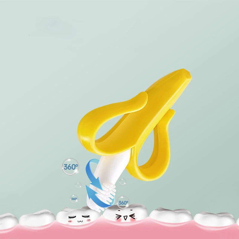 Banana Shape Baby Silicone Teether Brush