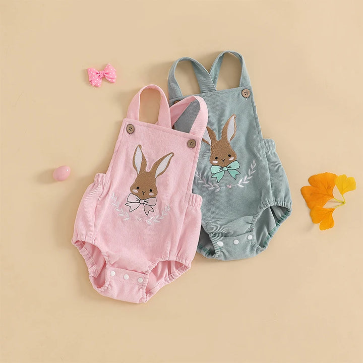 Sleeveless Bunny Embroidered Jumpsuit  0-18 Months