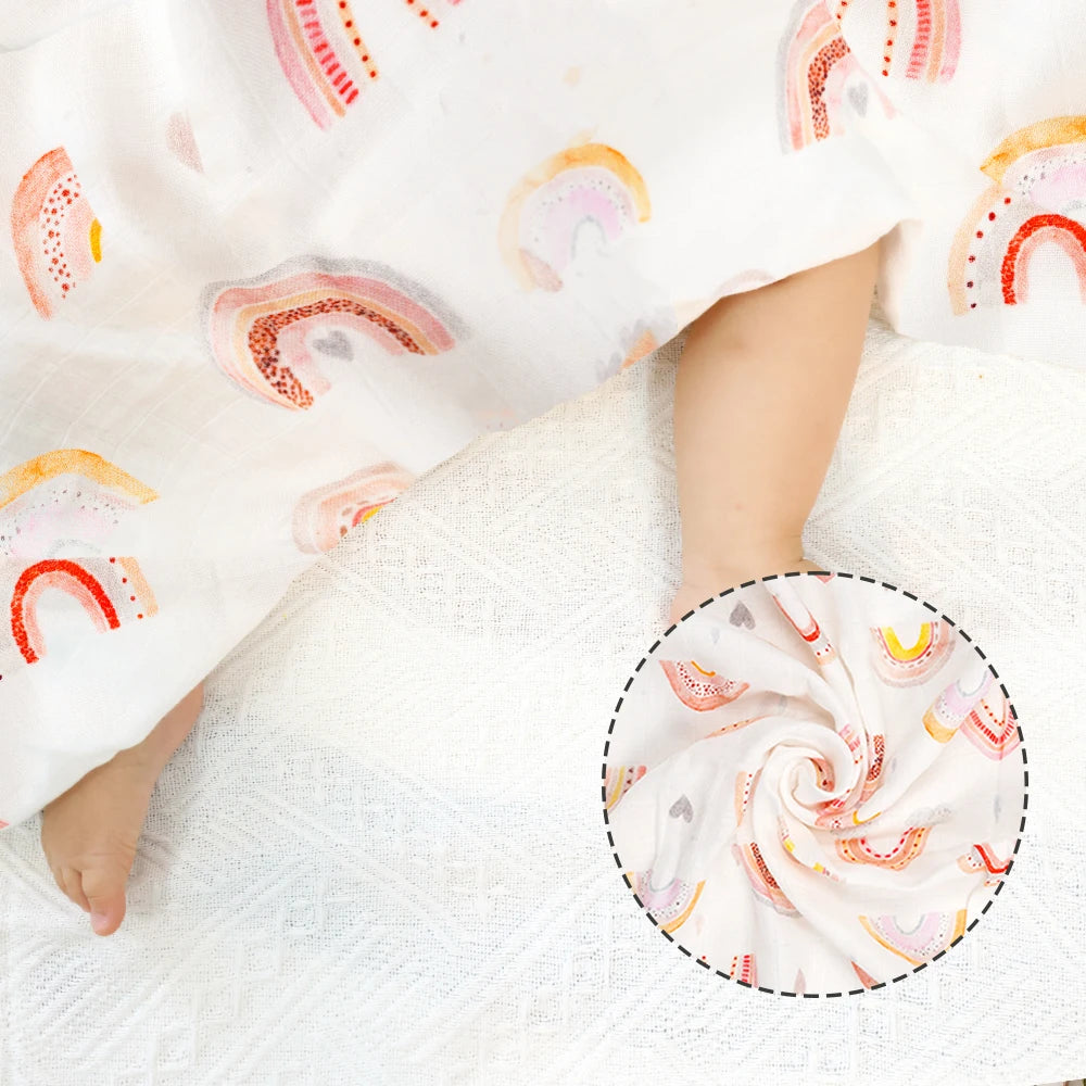 Bamboo Cotton Muslin Swaddle Blanket Set