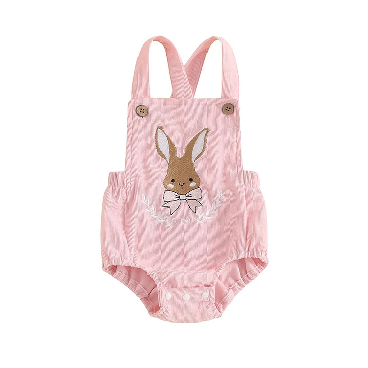 Sleeveless Bunny Embroidered Jumpsuit  0-18 Months