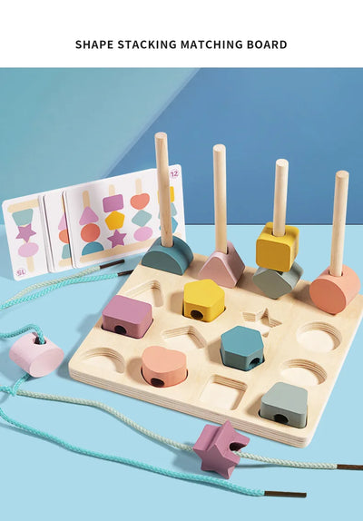 Montessori Shape Stacking & Matching Board
