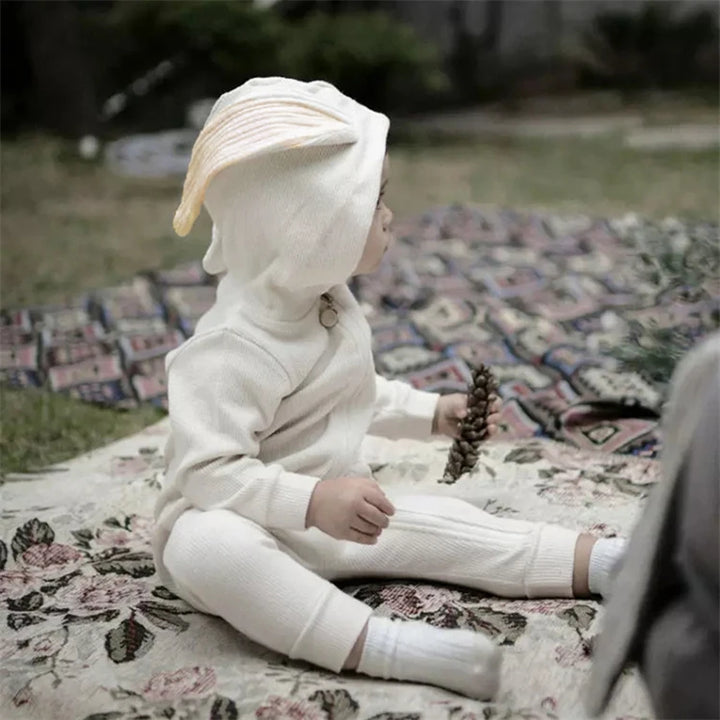 Knitted Bunny Hoodie Jumpsuit 0-24 Months