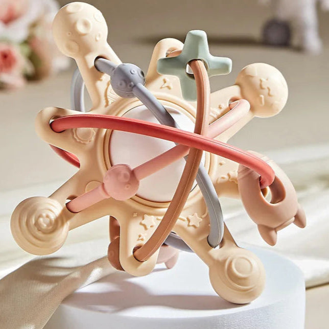 Sensory Teether Rattle Montessori Toy for Babies