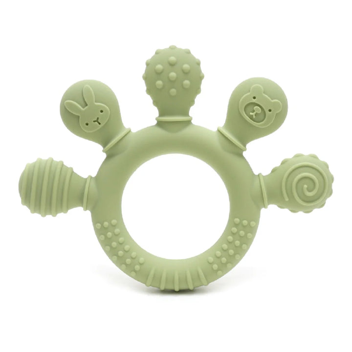 Silicone Baby Teether Chew Beads Rattle Toy