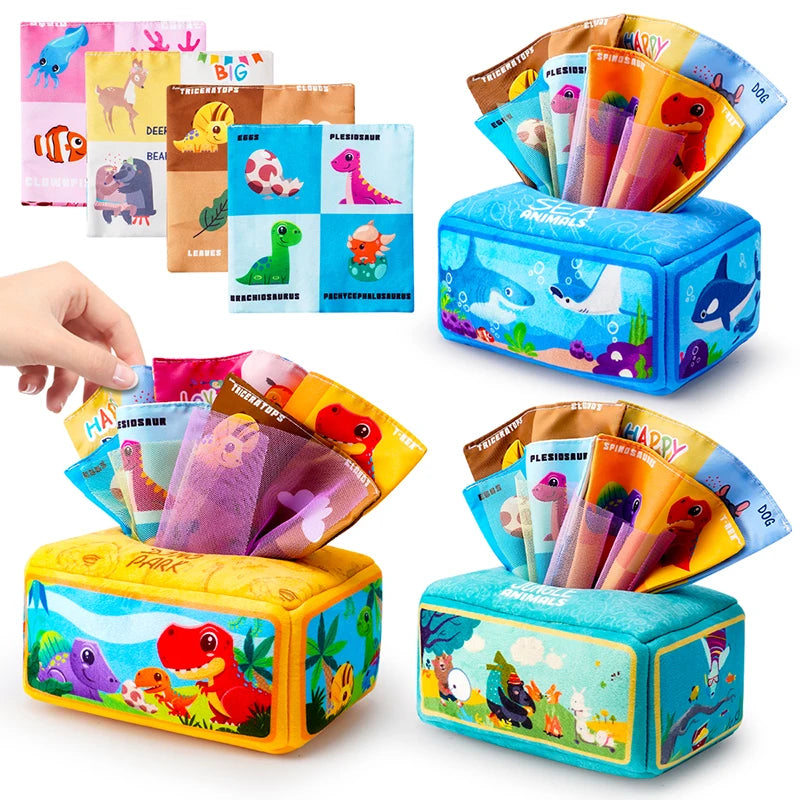 Montessori Baby Tissue Box Sensory Toy