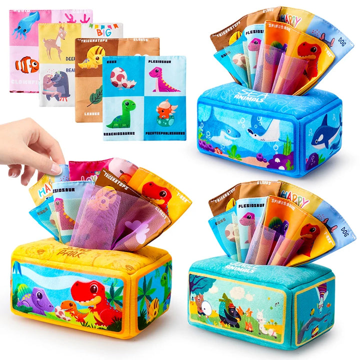 Montessori Baby Tissue Box Sensory Toy
