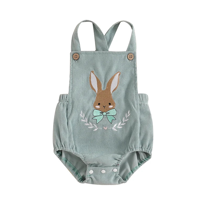Sleeveless Bunny Embroidered Jumpsuit  0-18 Months