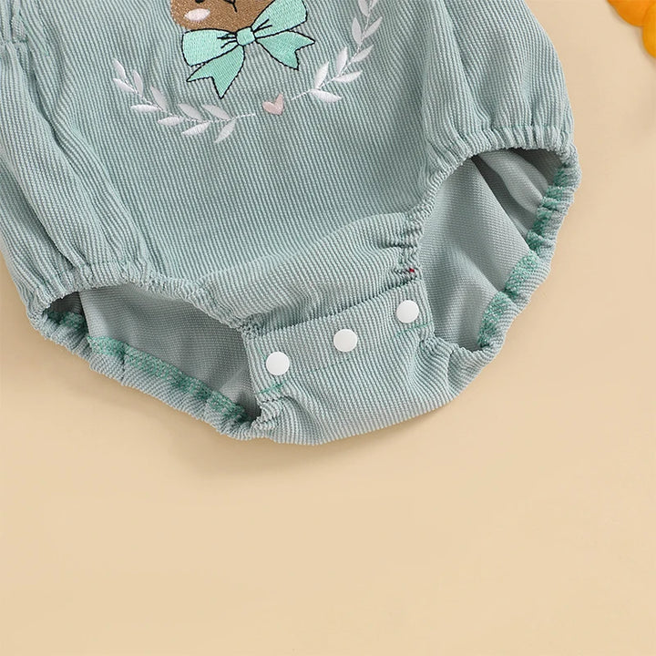 Sleeveless Bunny Embroidered Jumpsuit  0-18 Months