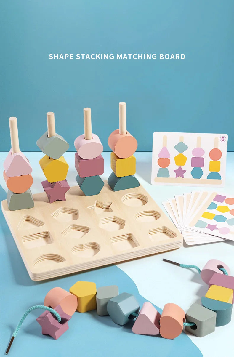 Montessori Shape Stacking & Matching Board