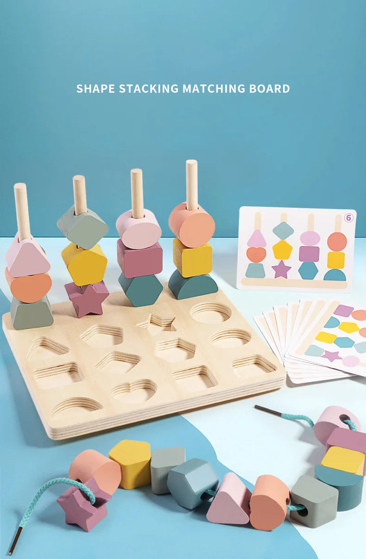 Montessori Shape Stacking & Matching Board