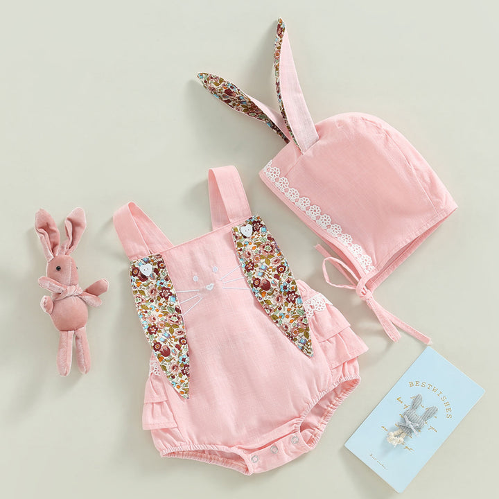 Vintage Bunny Overalls & Ears Set 0-18 Months
