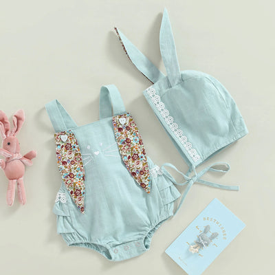 Vintage Bunny Overalls & Ears Set 0-18 Months