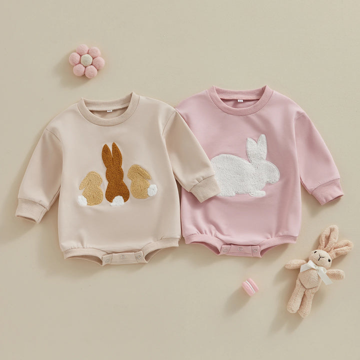 Embroidered Easter Bunny Long Sleeve Romper 0-18 Months