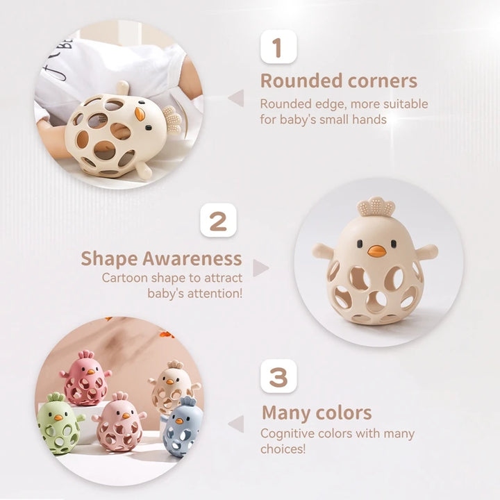 Soft Silicone Baby Teether Cartoon Animal Design
