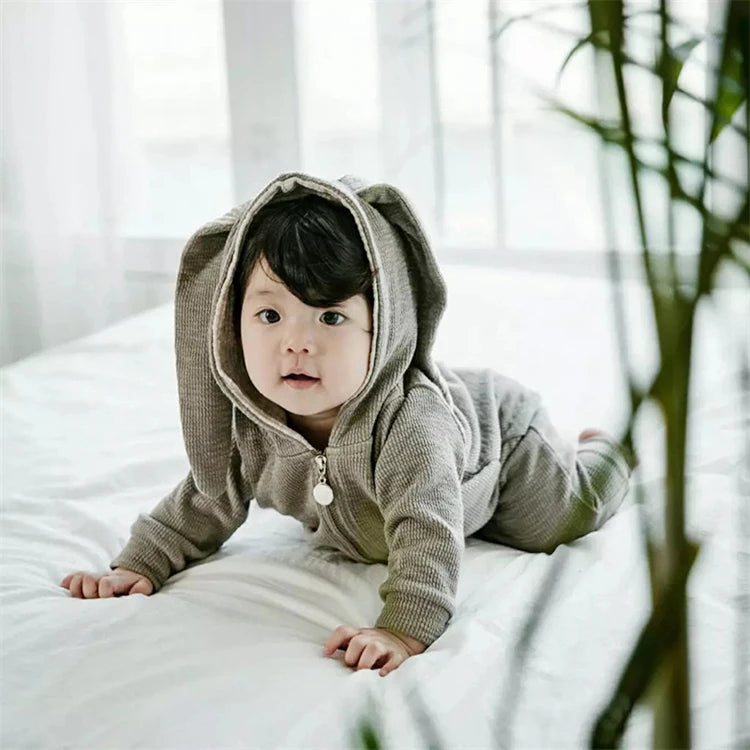 Knitted Bunny Hoodie Jumpsuit 0-24 Months