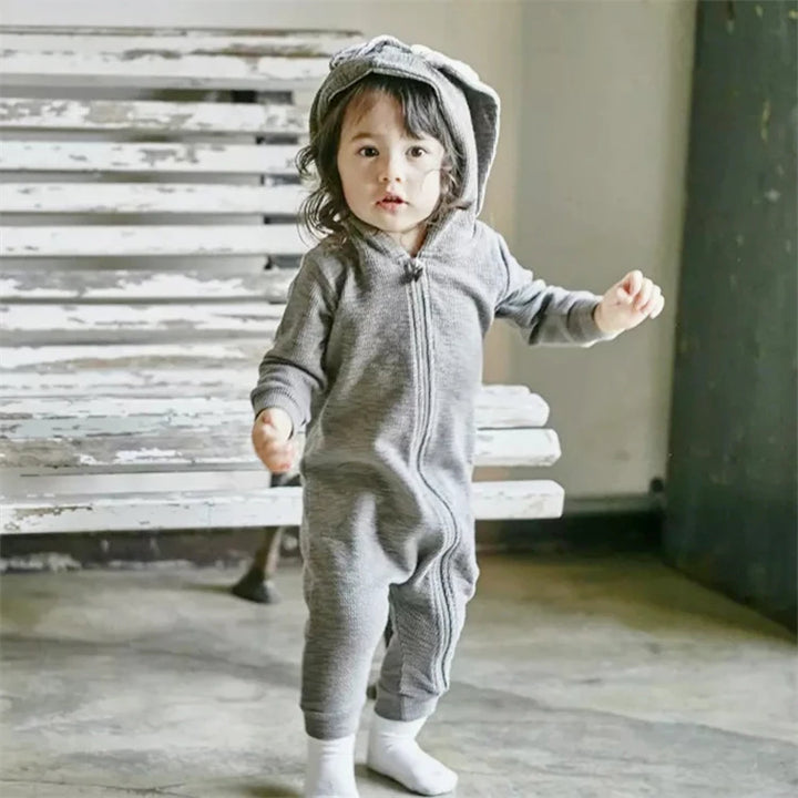 Knitted Bunny Hoodie Jumpsuit 0-24 Months