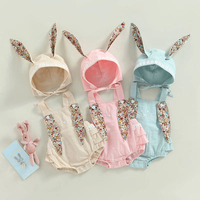 Vintage Bunny Overalls & Ears Set 0-18 Months