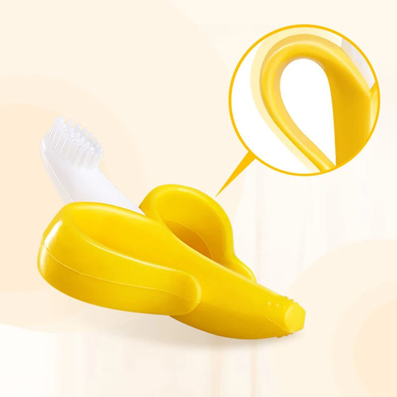 Banana Shape Baby Silicone Teether Brush