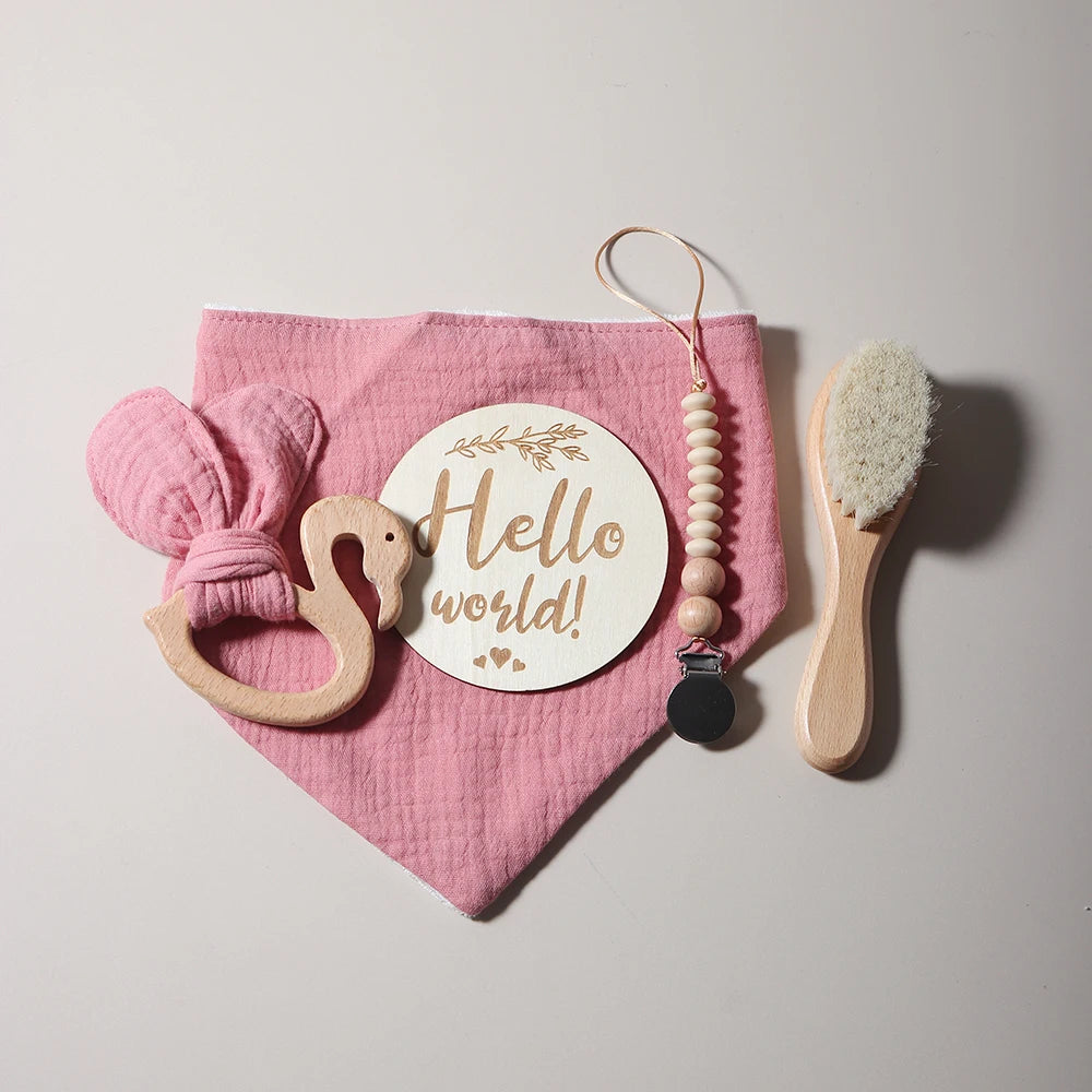 Baby Flamingo Teether & Bib Set