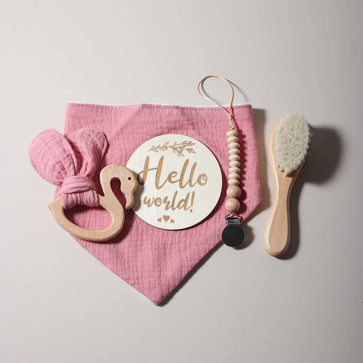 Baby Flamingo Teether & Bib Set