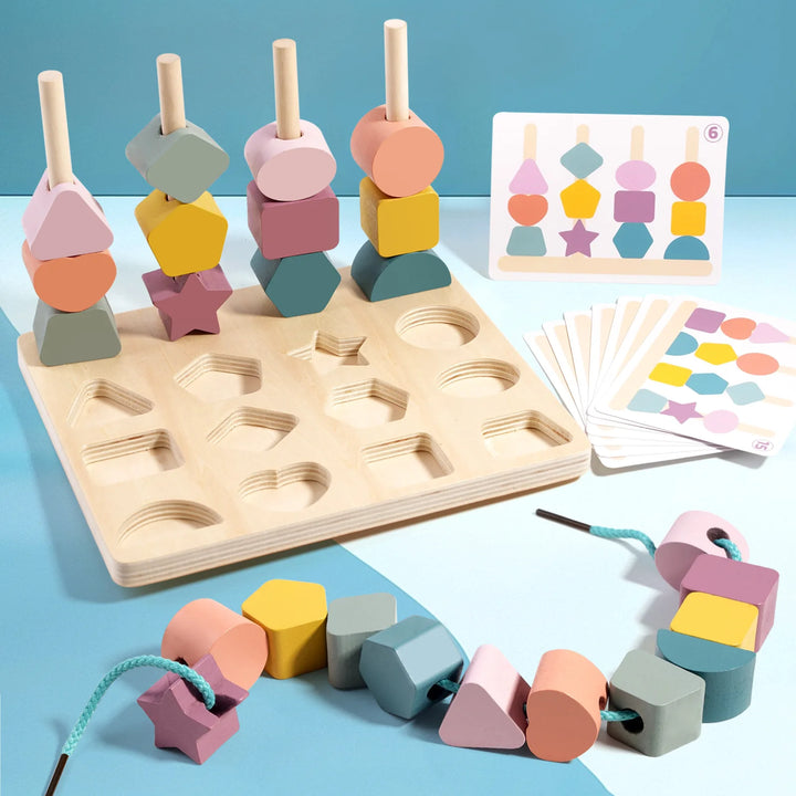 Montessori Shape Stacking & Matching Board