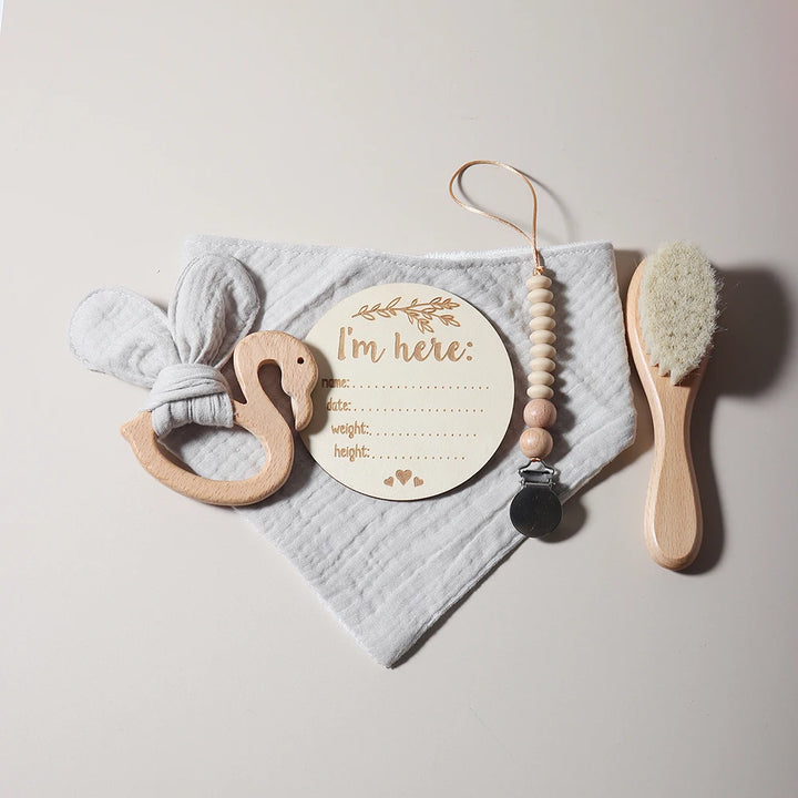 Baby Flamingo Teether & Bib Set