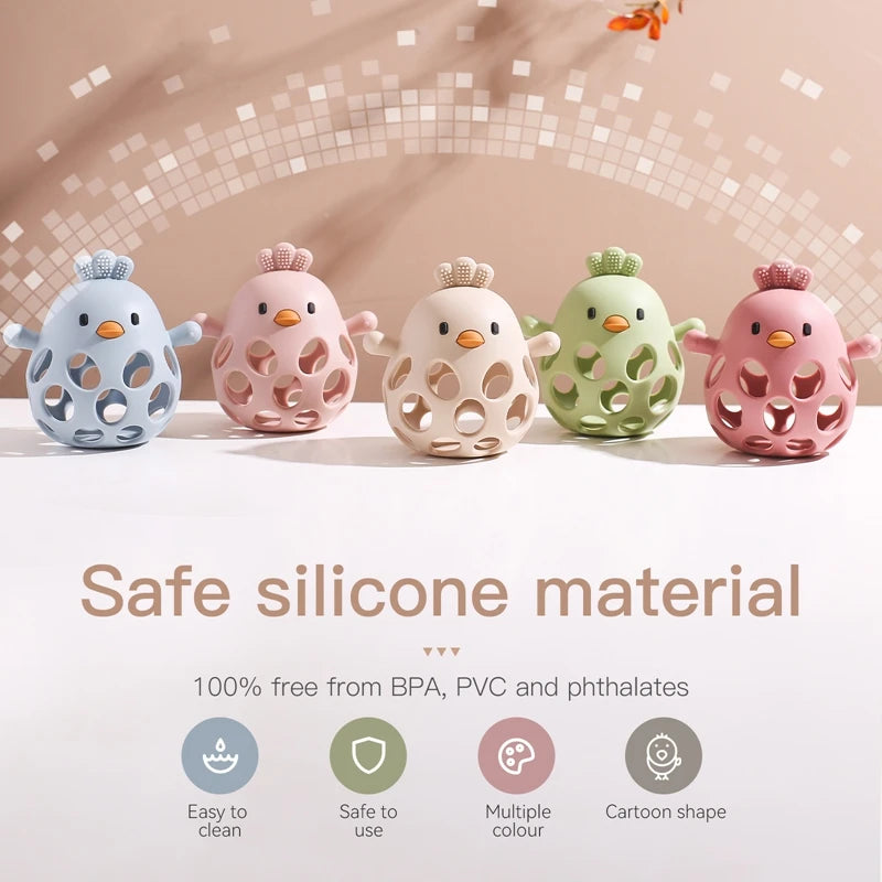 Soft Silicone Baby Teether Cartoon Animal Design