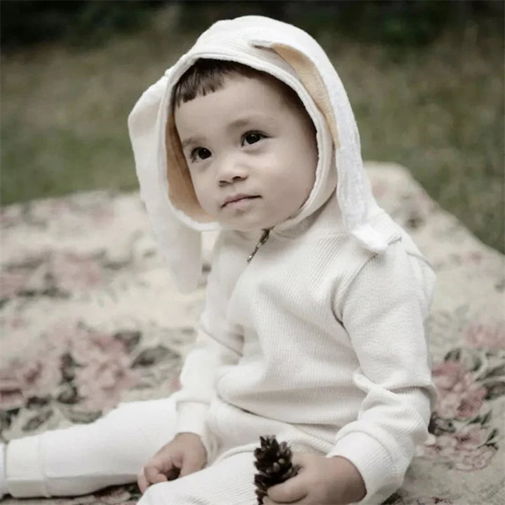 Knitted Bunny Hoodie Jumpsuit 0-24 Months