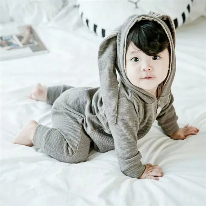 Knitted Bunny Hoodie Jumpsuit 0-24 Months