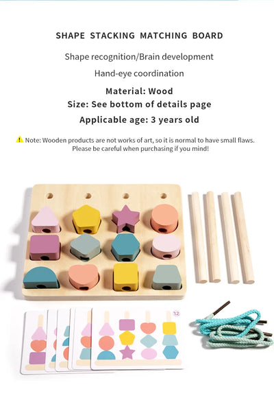 Montessori Shape Stacking & Matching Board