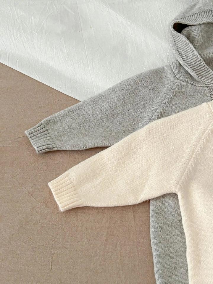 Knitted Hooded Bunny Ear Romper 0-3 Years