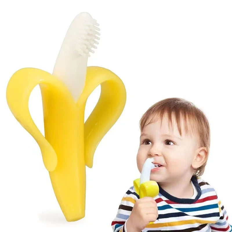 Banana Shape Baby Silicone Teether Brush